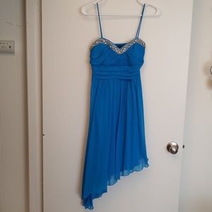 Blue asymmetrical dress